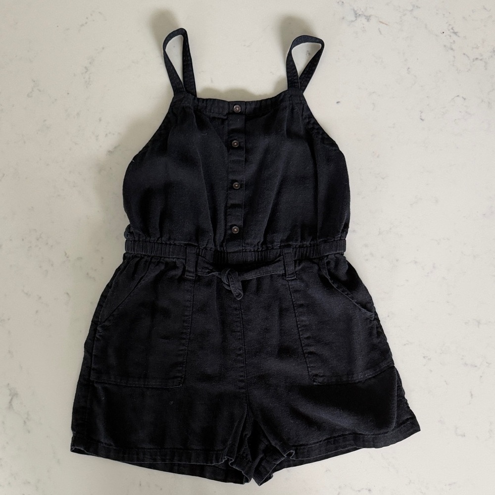 Old Navy Black Button-Front Kids Romper